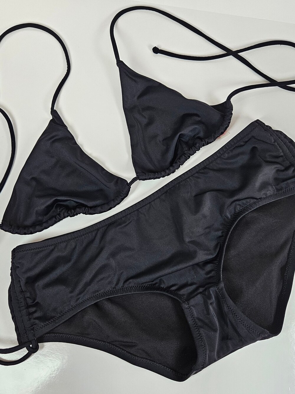 Victoria's Secret Triangle String Bikini Black Women's Size Medium